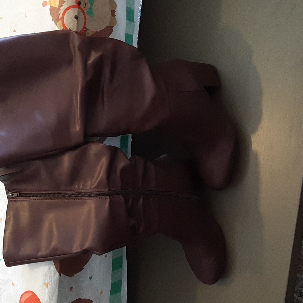 Lane Bryant brown thigh high boots